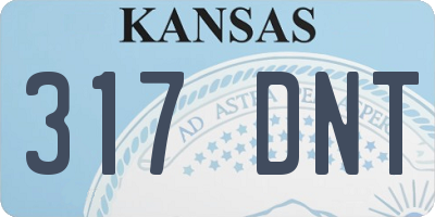 KS license plate 317DNT