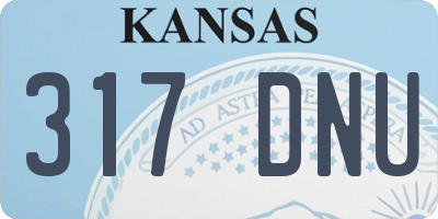 KS license plate 317DNU