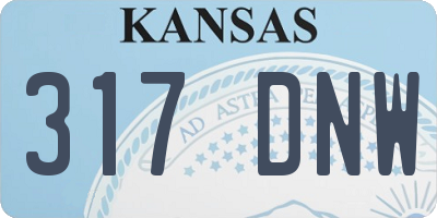 KS license plate 317DNW