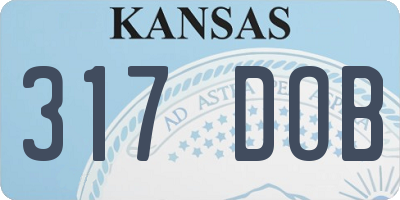 KS license plate 317DOB