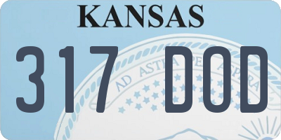 KS license plate 317DOD