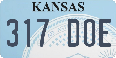 KS license plate 317DOE