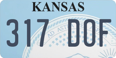 KS license plate 317DOF