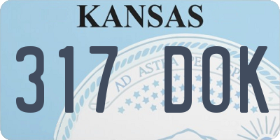 KS license plate 317DOK
