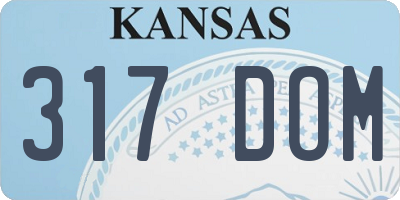 KS license plate 317DOM