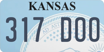 KS license plate 317DOO