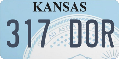 KS license plate 317DOR