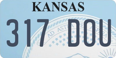 KS license plate 317DOU