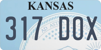 KS license plate 317DOX