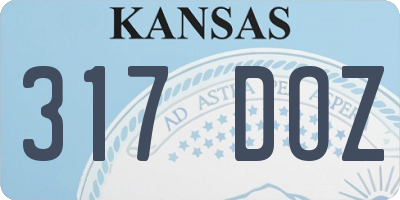 KS license plate 317DOZ