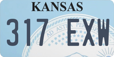KS license plate 317EXW