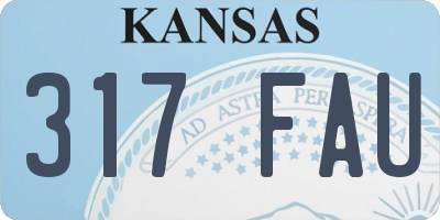 KS license plate 317FAU
