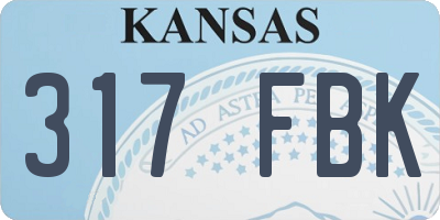 KS license plate 317FBK