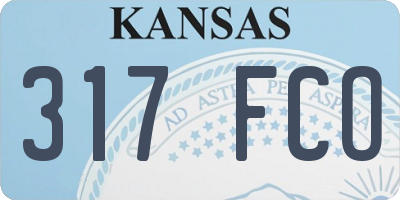 KS license plate 317FCO
