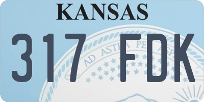 KS license plate 317FDK