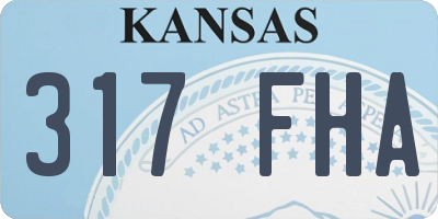 KS license plate 317FHA