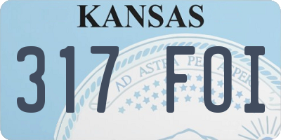 KS license plate 317FOI