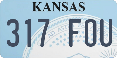 KS license plate 317FOU