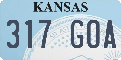 KS license plate 317GOA