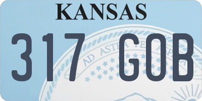 KS license plate 317GOB