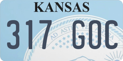 KS license plate 317GOC