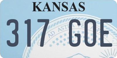 KS license plate 317GOE