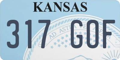 KS license plate 317GOF