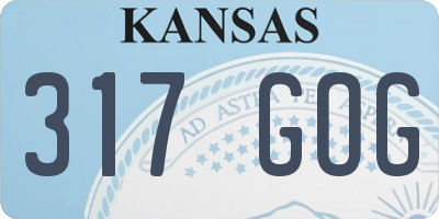 KS license plate 317GOG