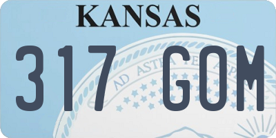 KS license plate 317GOM