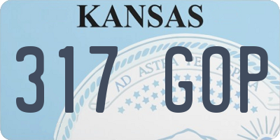 KS license plate 317GOP