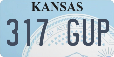 KS license plate 317GUP