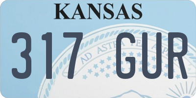 KS license plate 317GUR