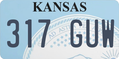 KS license plate 317GUW