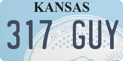 KS license plate 317GUY