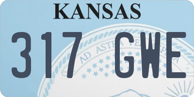 KS license plate 317GWE