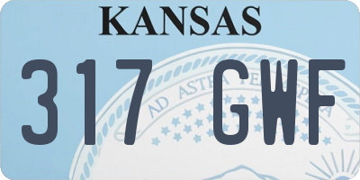 KS license plate 317GWF