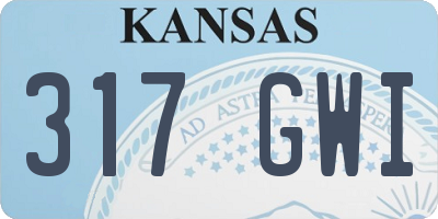 KS license plate 317GWI