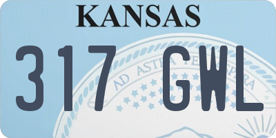 KS license plate 317GWL