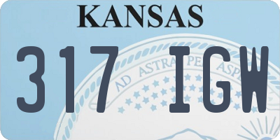 KS license plate 317IGW