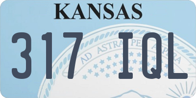 KS license plate 317IQL