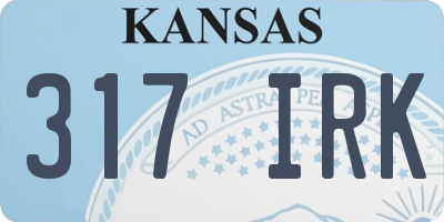 KS license plate 317IRK