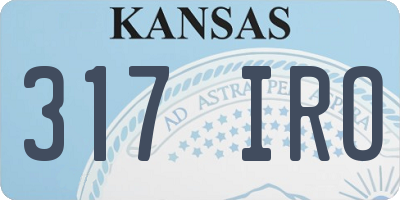 KS license plate 317IRO