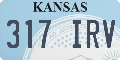KS license plate 317IRV