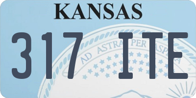 KS license plate 317ITE