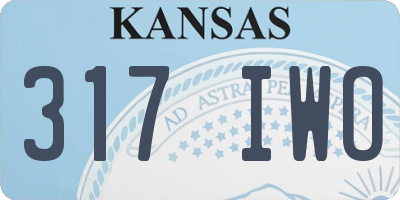 KS license plate 317IWO