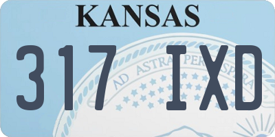 KS license plate 317IXD