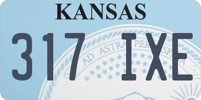 KS license plate 317IXE