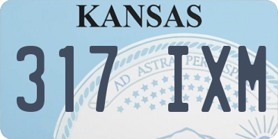 KS license plate 317IXM