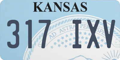 KS license plate 317IXV