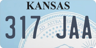 KS license plate 317JAA